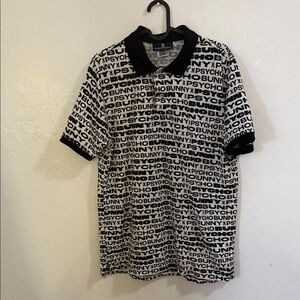 Psycho Bunny Black and White Logo Polo